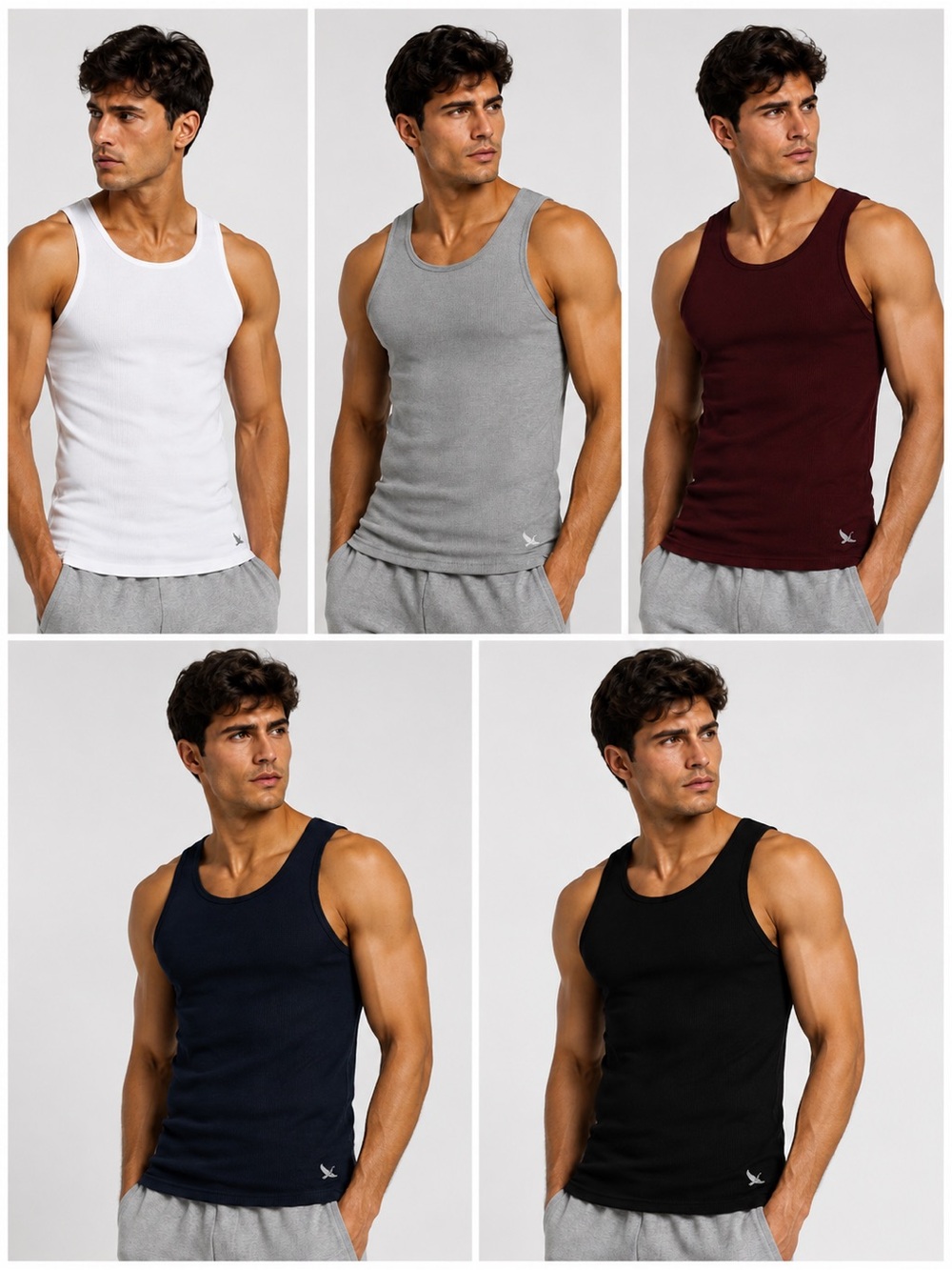 Eddie Bauer Men's Nomad 5 Pack Ribbed Tank Undershirts Cotton Blend Medium Multi - Picture 16 of 16